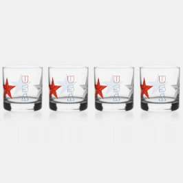 USA Glasses Trinkbehälter Set Whiskyglas