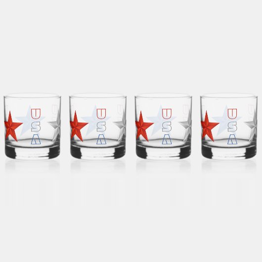 USA Glasses Trinkbehälter Set Whiskyglas (Vorderseite)