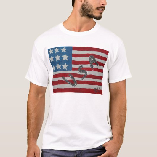 USA GlitterFlag T-Shirt (Vorderseite)