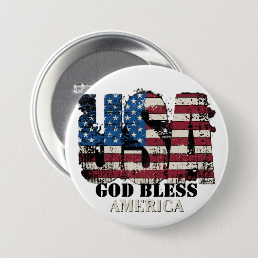 USA God Bless America Button (Vorne & Hinten)