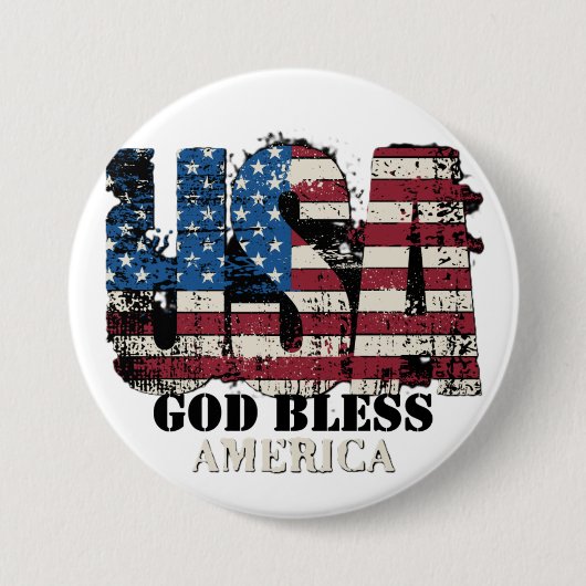 USA God Bless America Button (Vorderseite)