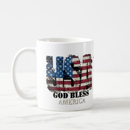 USA God Bless America Kaffeetasse (Links)