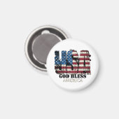 USA God Bless America Magnet (Vorderseite/Rückseite)