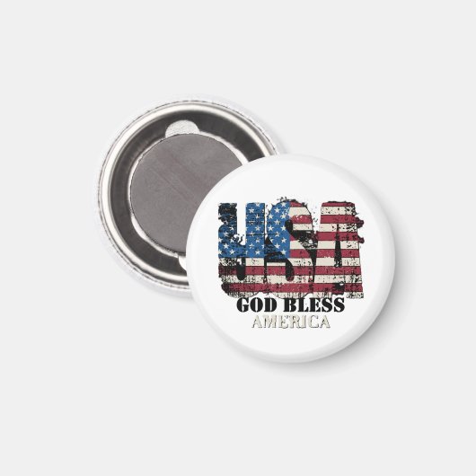 USA God Bless America Magnet (Vorderseite/Rückseite)