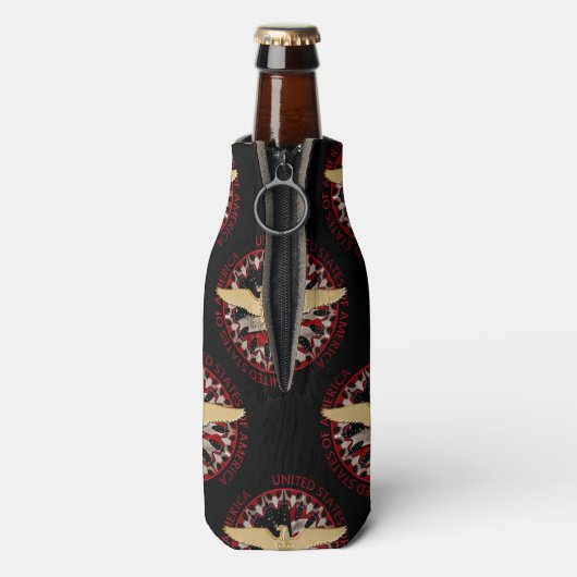 USA Gold Adler, Flag Black-Red Bottle Cooler Flaschenkühler (Flasche Rückseite)