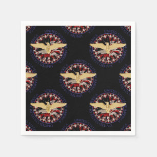 USA Gold Adler und Flag Black-Blue Paper Napkin Serviette