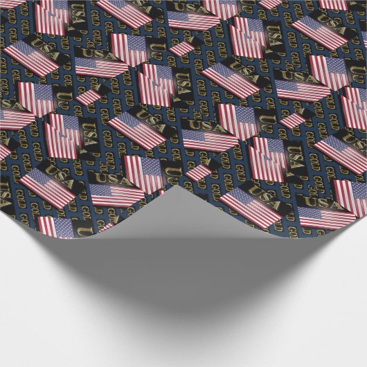 USA GOLD GESCHENKPAPIER (Ecke)