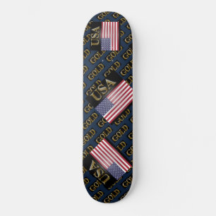 USA GOLD SKATEBOARD