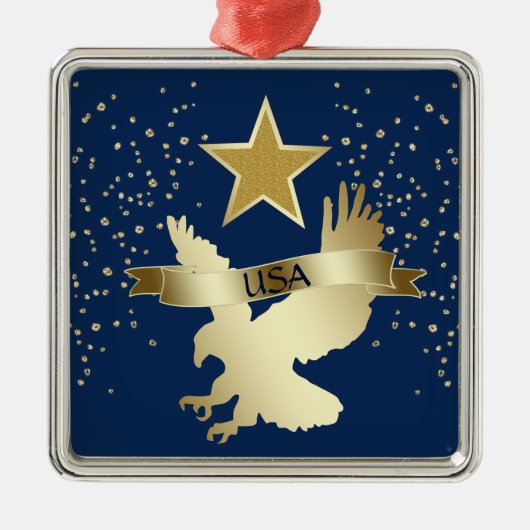 USA Gold Star Eagle Ornament Aus Metall (Vorne)