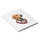 USA Golden Retriever Vintage Patriotic Dog Shirt Notizblock (angewinkelt)