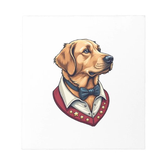 USA Golden Retriever Vintage Patriotic Dog Shirt Notizblock (Vorderseite)