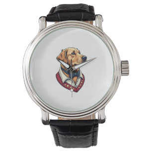 USA Golden Retriever Vintage Patriotisches Hundesh Armbanduhr