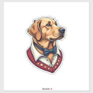 USA Golden Retriever Vintage Patriotisches Hundesh Aufkleber
