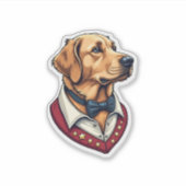 USA Golden Retriever Vintage Patriotisches Hundesh Aufkleber (Vorderseite)