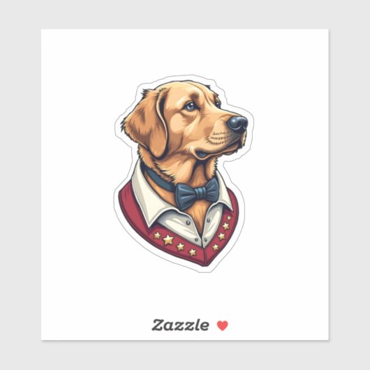USA Golden Retriever Vintage Patriotisches Hundesh Aufkleber (Blatt)