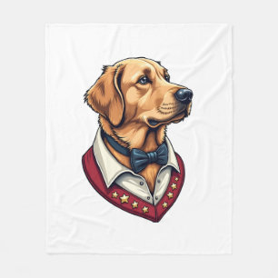 USA Golden Retriever Vintage Patriotisches Hundesh Fleecedecke