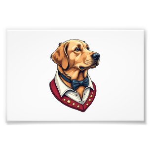 USA Golden Retriever Vintage Patriotisches Hundesh Fotodruck