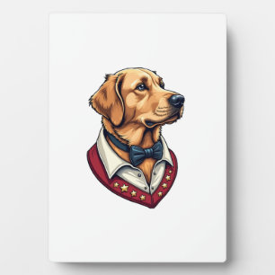 USA Golden Retriever Vintage Patriotisches Hundesh Fotoplatte