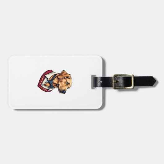 USA Golden Retriever Vintage Patriotisches Hundesh Gepäckanhänger (Vorderseite horizontal)