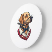 USA Golden Retriever Vintage Patriotisches Hundesh Große Wanduhr (Winkel)
