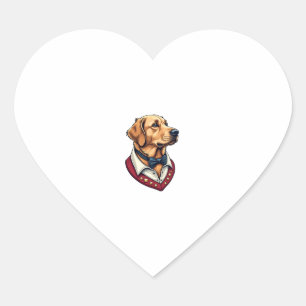USA Golden Retriever Vintage Patriotisches Hundesh Herz-Aufkleber