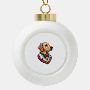 USA Golden Retriever Vintage Patriotisches Hundesh Keramik Kugel-Ornament