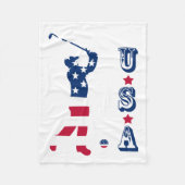 USA golf America flagge golfer Fleecedecke (Vorderseite)