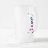 USA golf America flagge golfer Mattglas Bierglas (VorderseiteRechts)