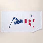 USA golf America flagge golfer Strandtuch (Vorderseite)