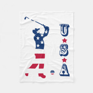 USA Golf America Flaggengolfer Fleecedecke