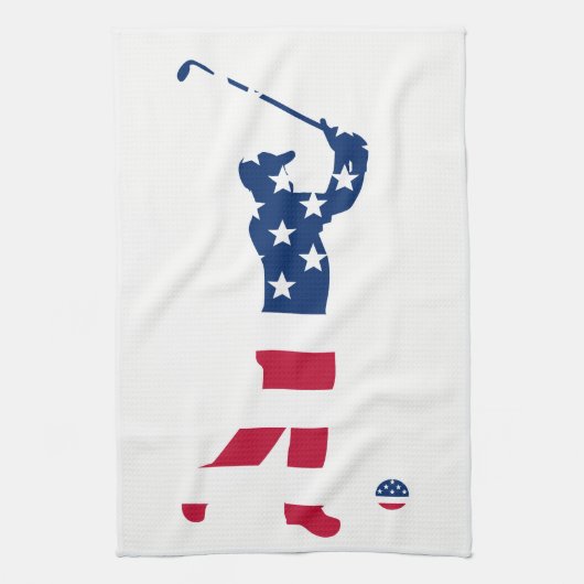 USA Golf American Flag Golfer Handtuch (Vertikal)