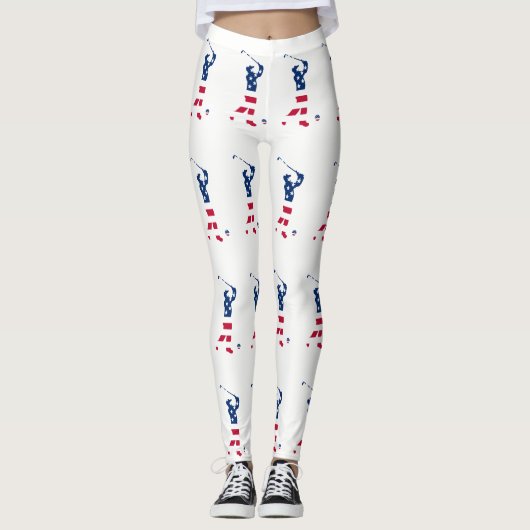 USA Golf American Flag Golfer Leggings (Vorderseite)