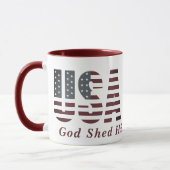 USA Gott schüttelte seine Gnade auf das Patriotisc Tasse (Links)
