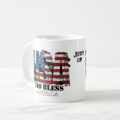 USA Gott segne Amerika Kaffeetasse (Vorderseite Links)