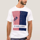 USA Gott segne Amerika Patriotischer 4. Juli Männe T-Shirt (Vorderseite)
