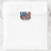 USA Gott segne Amerika Quadratischer Aufkleber (Tasche)