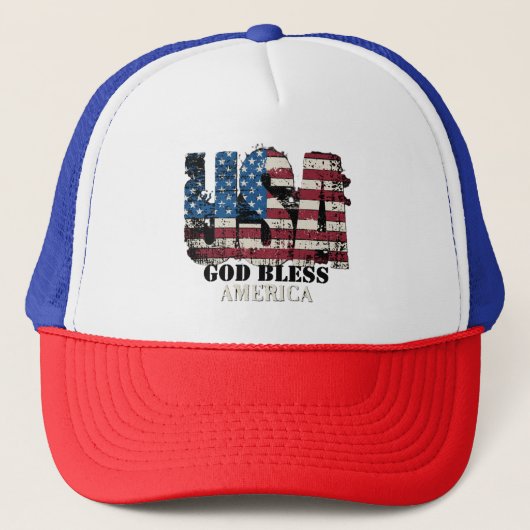 USA Gott segne Amerika Truckerkappe (Vorderseite)