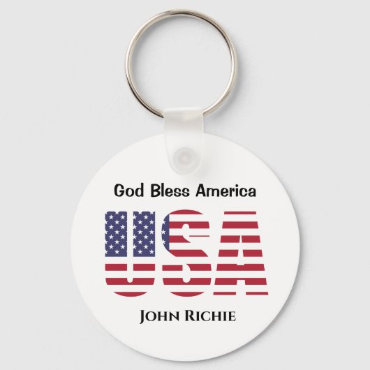 USA Gott segne Amerika zweiseitiges Rundaluminium Schlüsselanhänger (Vorderseite)