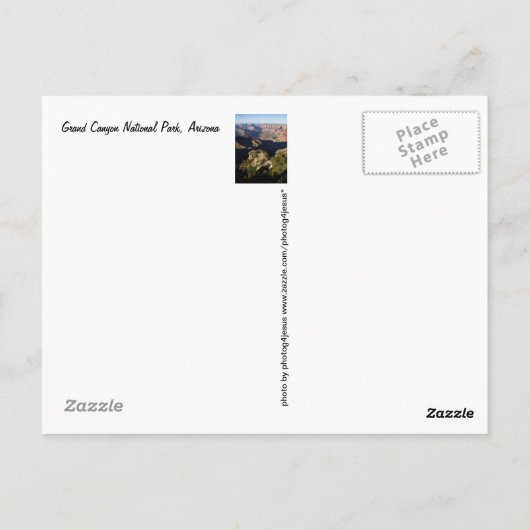 USA, Grand Canyon National Park - 100 Jahre Postkarte (Rückseite)