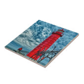 USA, Grand Haven, Michigan, Leuchtturm Fliese (Seite)