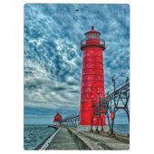 USA, Grand Haven, Michigan, Leuchtturm Klemmbrett (Rückseite)