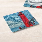 USA, Grand Haven, Michigan, Leuchtturm Rechteckiger Pappuntersetzer (angewinkelt)