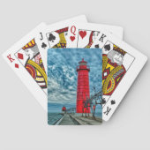 USA, Grand Haven, Michigan, Leuchtturm Spielkarten (Rückseite)
