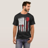 USA Graphic Dart Player Darts Dartboard Bullseye T T-Shirt (Vorne ganz)