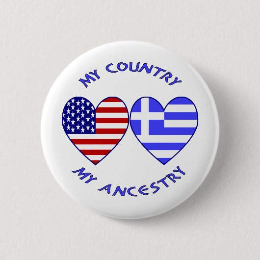 USA / Griechische Herkunft Button (Vorderseite)