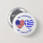 USA / Griechische Herkunft Button (Vorne & Hinten)