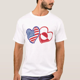 Usa Grönland Love Hearts T-Shirt