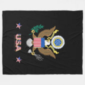 USA Großes Siegel Fleecedecke (Vorderseite (Horizontal))