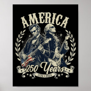 USA-Gründungsvater Abe Lincoln spielt Gitarre Poster