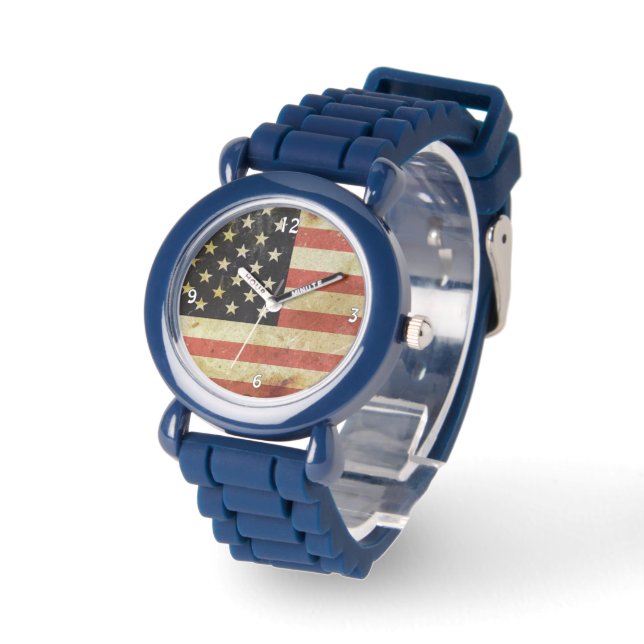 USA Grunge Flag Uhr (Winkel)